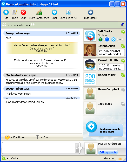 Skype 2.0 multichat