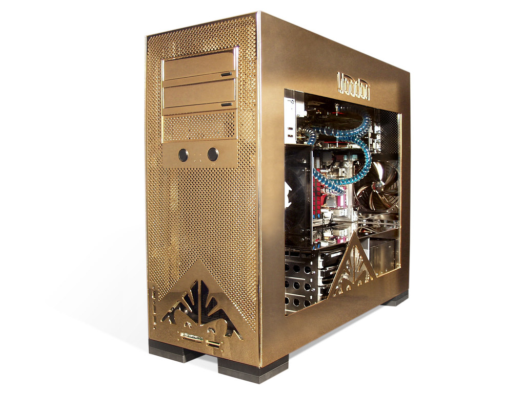Компьютер gold. Самый дорогой корпус для ПК. Корпус для компьютера золотой. Оригинальные компьютеры. Медный корпус для ПК.
