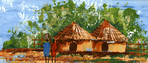 village huts by K. Baka