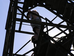 Climbing on the tower