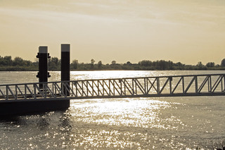 Jetty platform, River Rijn, Lobith/Spijk, The Netherlands