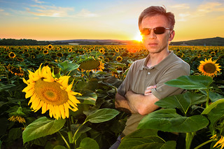 Flickr photo: Self & sunflowers