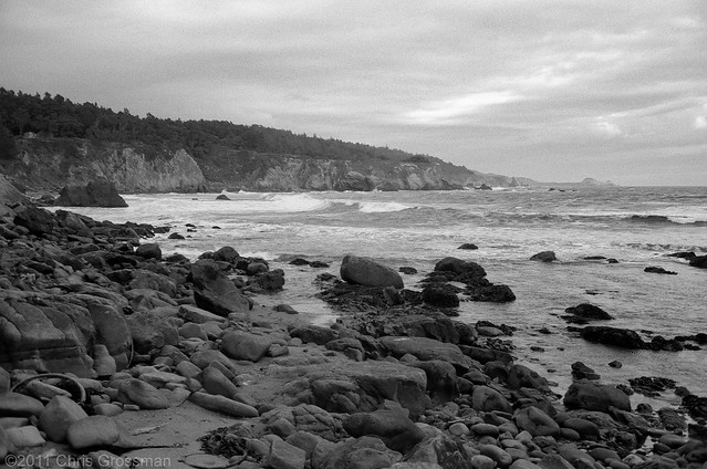 Seascape Just South of Iversen Cove - Olympus 35SP - TMAX 100
