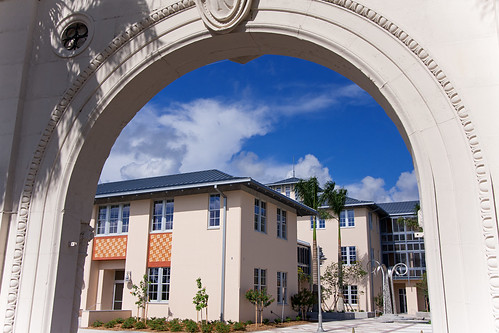 View of Academic Center Through Arch