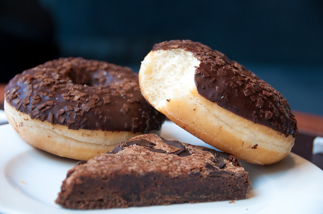 Starbucks chocolate donuts and brownie