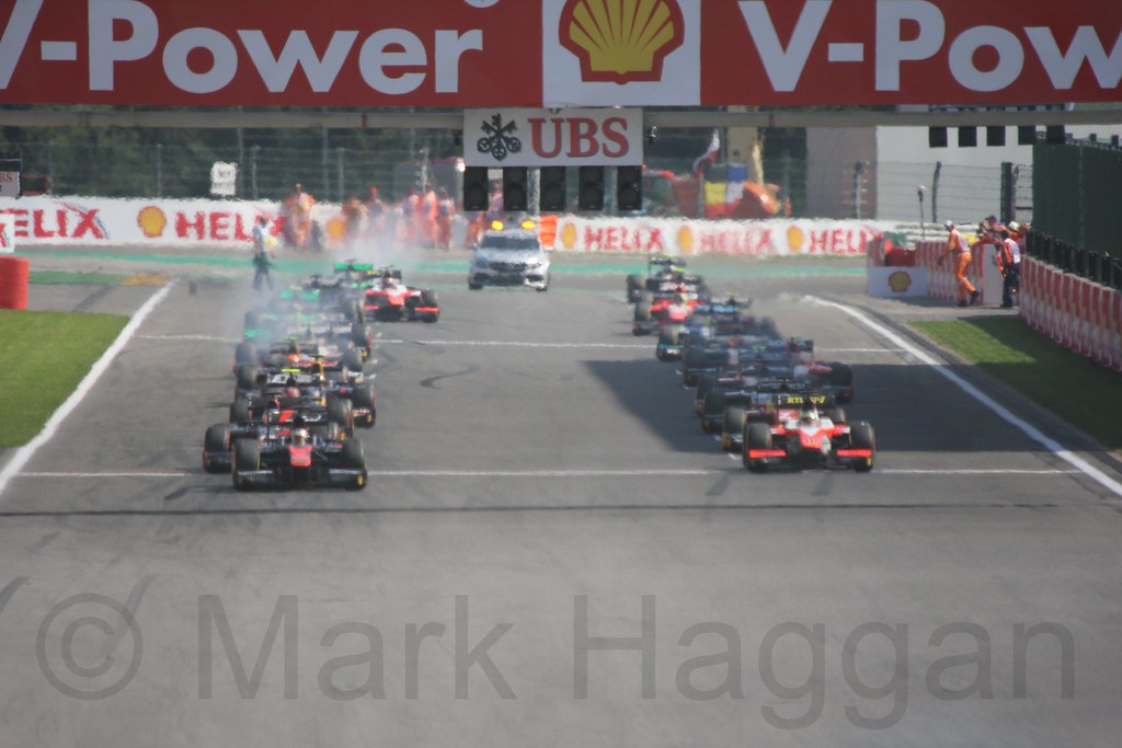 The start of the GP2 feature race