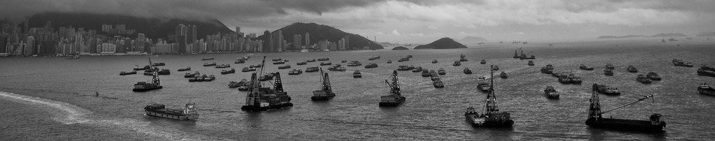 HK Harbor Dawn from Stonecutters Bridge (Best Viewed Large or Original)