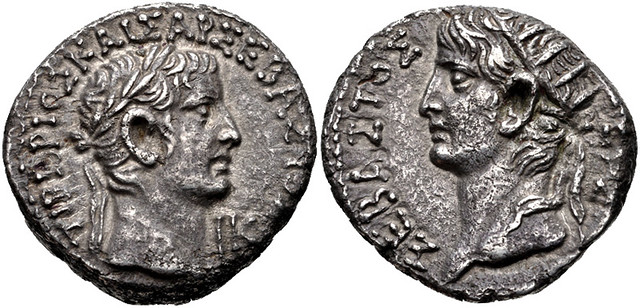 EGYPT, Alexandria. Tiberius, with Divus Augustus. AD 14-37. BI Tetradrachm (25mm, 11.59 g, 12h). Dated RY 19 (AD 32/3).