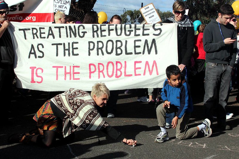 Treating Refugees as the problem is the problem - Refugee Rights Protest at Broadmeadows, Melbourne