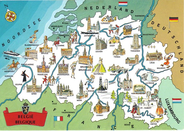 Belgium map postcard #2