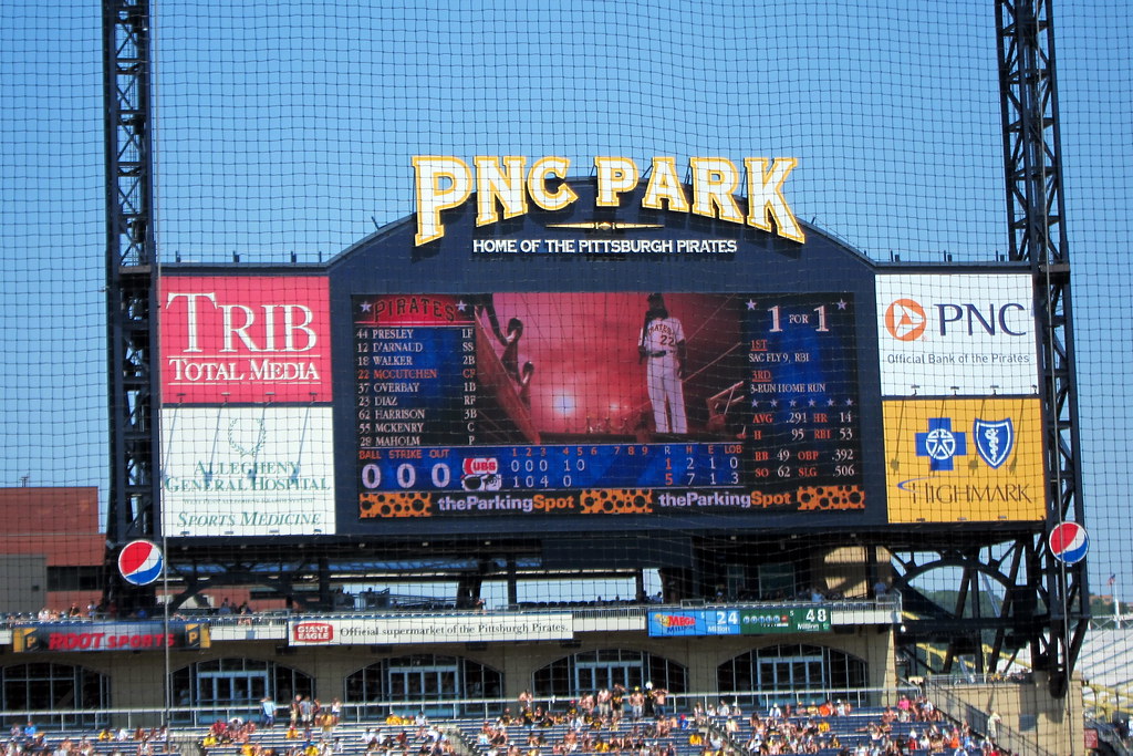 Pittsburgh - PNC Park: Andrew McCutchen on the Scoreboard