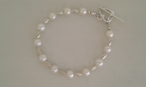 Pearl and Silver Charm Bracelet | by Laura, Angus, Scotland