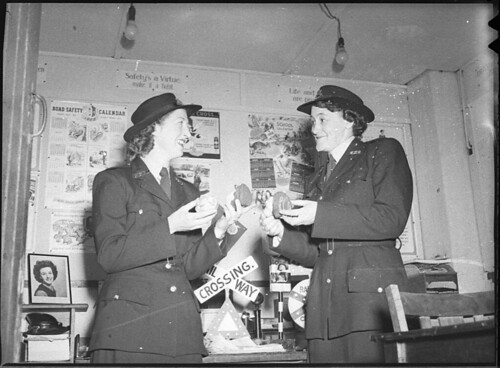 Two new police women for school safety lecturing staff: Special Constables E.M. Elliott (left) and V. Jenkins, 3 November 1952 | by State Library of NSW