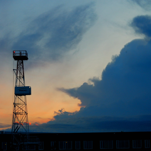 sunset cloud storm tower college reddeer