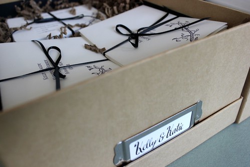 Katie and Kelly's invites packed and ready for pick-up! | by LadyfingersLetterpress