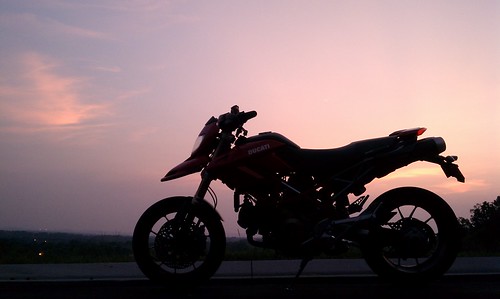sunset motorcycle ducati hypermotard