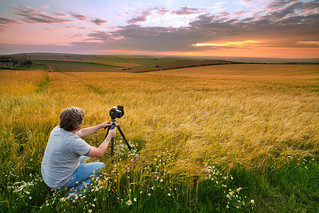 A landscape photographer in his natural habitat.
