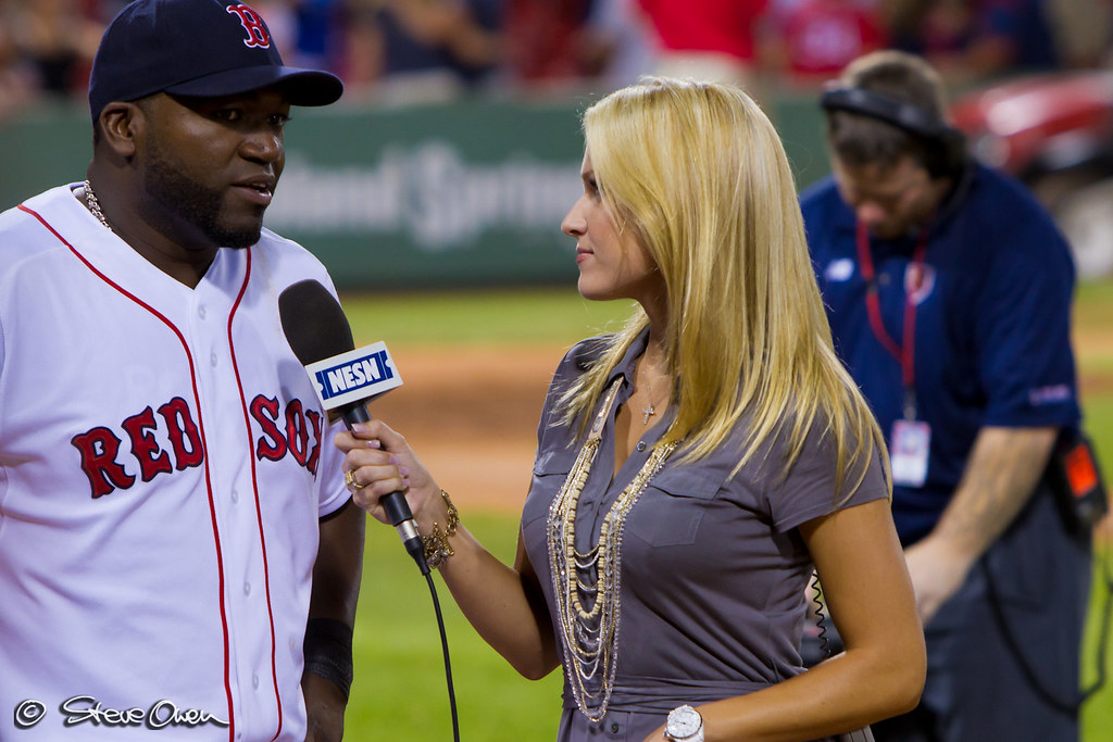 NESN's Heidi Watney interviews Red Sox DH David Ortiz