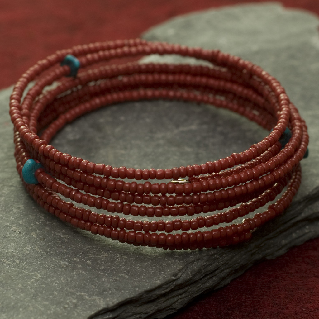 B6 red - $12 | This coil bracelet is 6-7 coils of red, glass… | Flickr