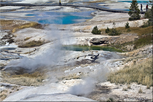 park canyon basin pots national 100views yellowstone wyoming geyser geothermal thermal steamy norris steaming wy rivulets 5937