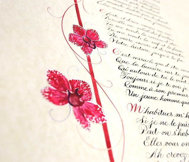 calligraphy-poem-commission-orchid-lily-illustration