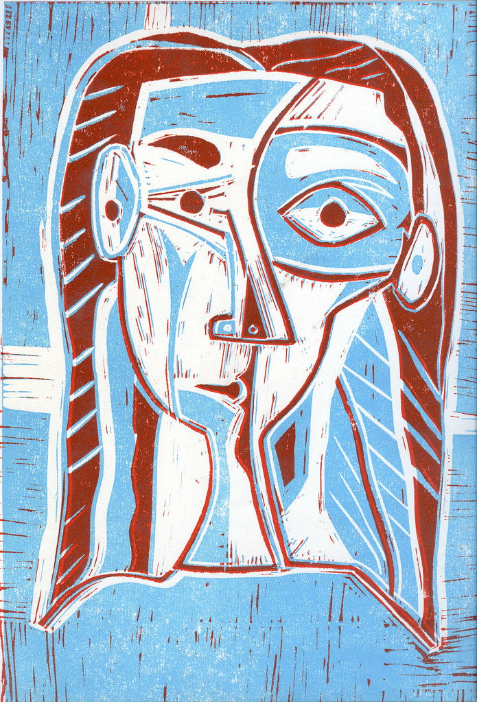 Reduction lino print in the style of Picasso | Clare Shrouder Illustration | Flickr