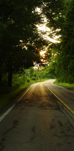 road trees sunset white milan green grass yellow pentax pavement michigan kx washtenaw