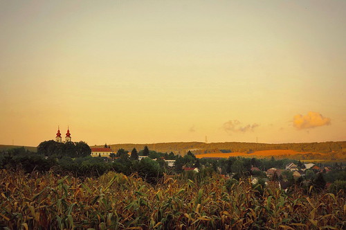 autumn light sunset building fall church abbey architecture hungary village medieval september hills baroque benedictine origin templom benedictineabbey bencésapátság kapornak nagykapornak