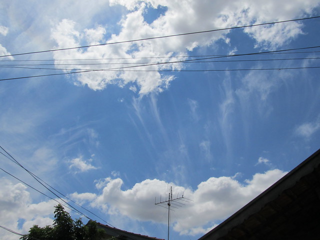 Strange clouds and sun halo