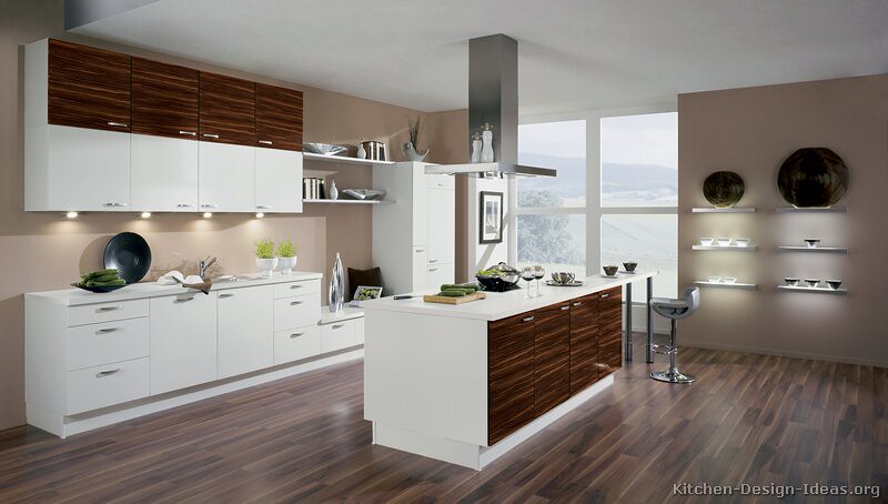 Kitchen Cabinets Modern Two Tone 234 A188a White Dark Wood Flickr