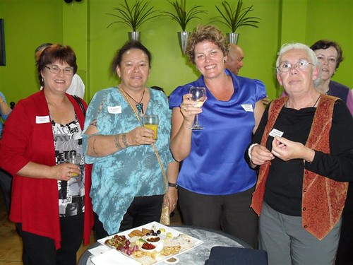 Gayle  and Joy from NorthTec with Christine from kiwidotcom and  Pauline from NorthTec and the Kaitaia Business Association
