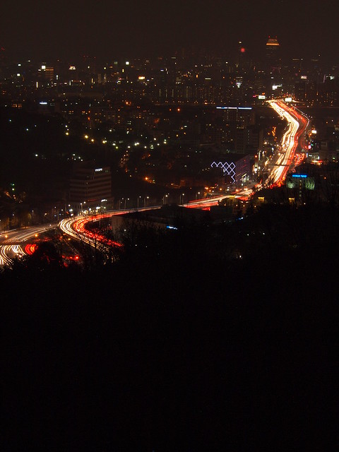 Busy Roads-Night-Seoul-South Korea