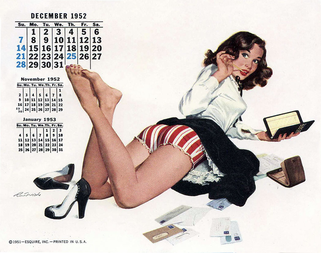 Esquire Girl 1952年 ヴィンテージカレンダー Esquire Girl 1952 12 | Esquire Girl Calendar December 1952 P… | Flickr