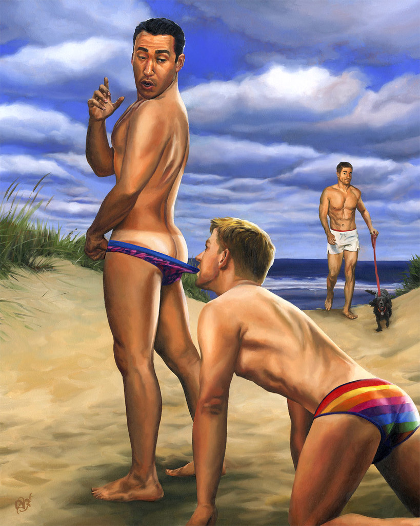 Beach Bum, Starring Alan Ilagan - oil painting by Paul Richmond.