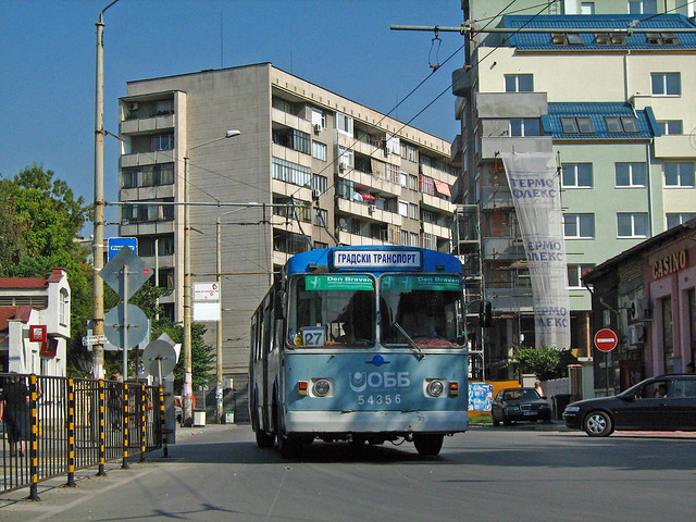 Тролейбус ЗиУ 682 №54356 Русе 2008 г. ZiU 682 Trolleybus Nr. 54356 Ruse Bulgaria