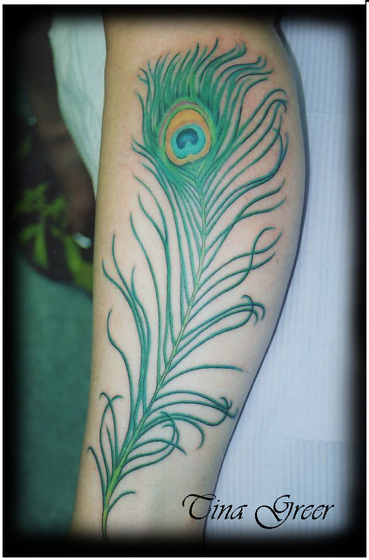 peacock feather on leg tattoo | Ritual Arts Tattoo & Body Piercing | Flickr