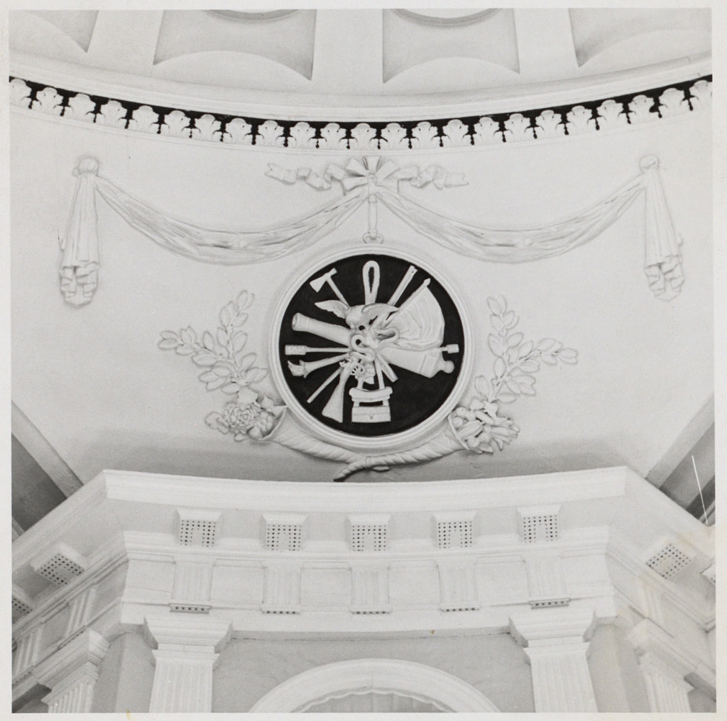 Massachusetts State House, ceiling of present Senate chamber, 1963