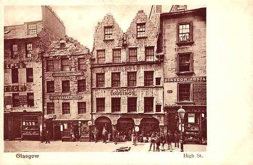 street houses vintage scotland high antique glasgow lodging scottish postcards
