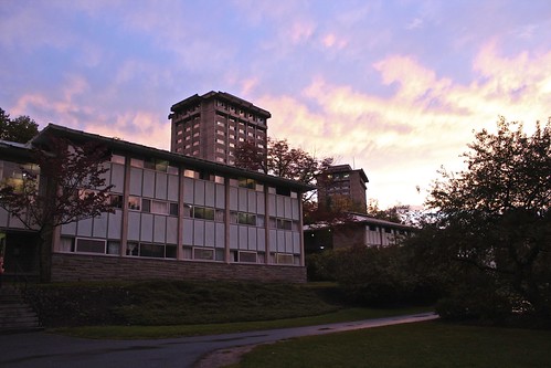 sunset fall college dorm towers ithaca