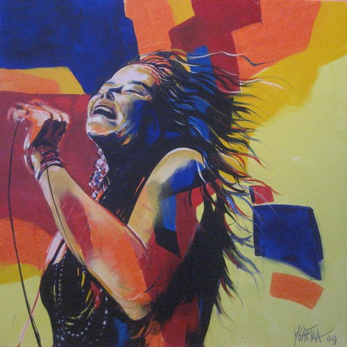 Singer leaning back into a microphone