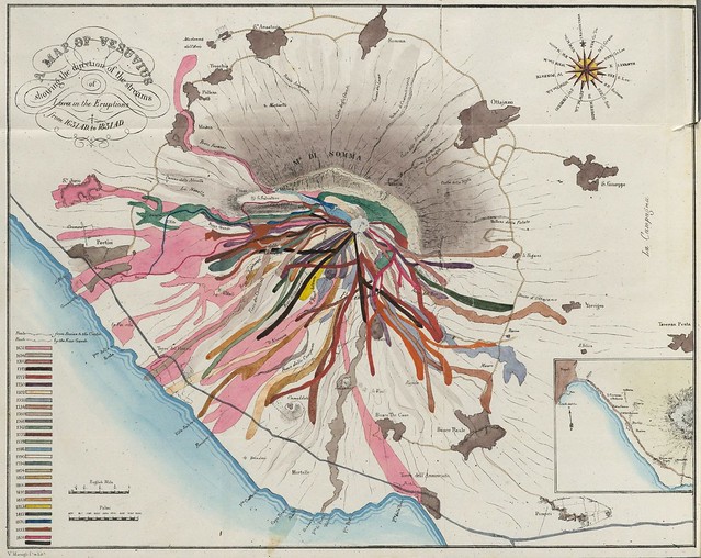 Vesuvius Lava map (John Auldjo, 1832)
