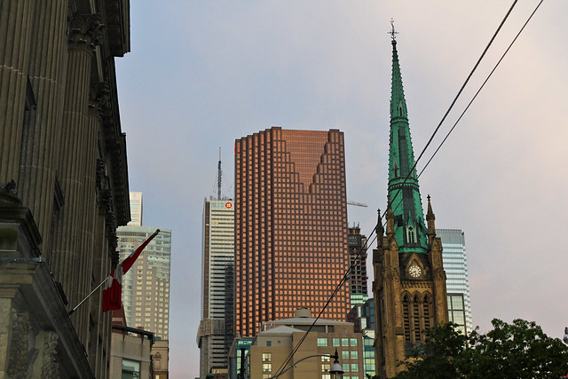 St. James Cathedral, Scotia Plaza and First Canadian Place in Toronto