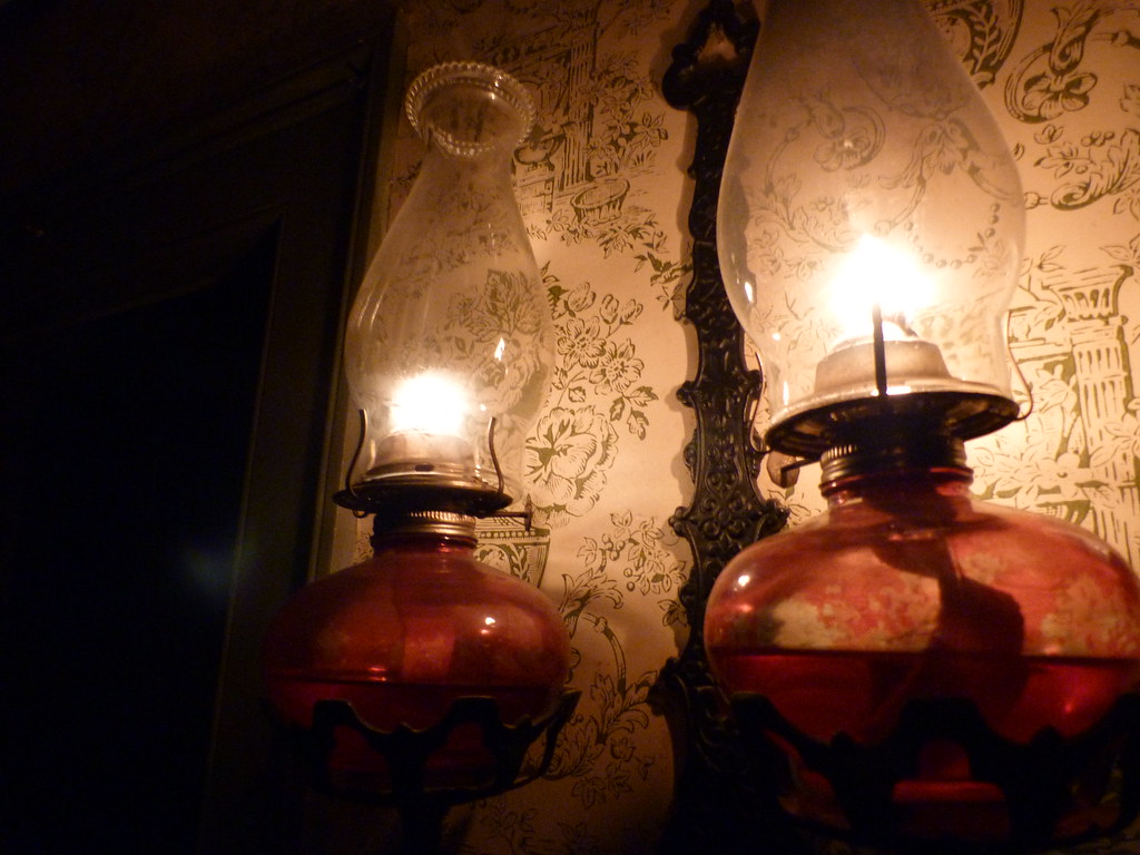 Oil Lamps | Antique oil lamps lit during the blackout after … | Flickr