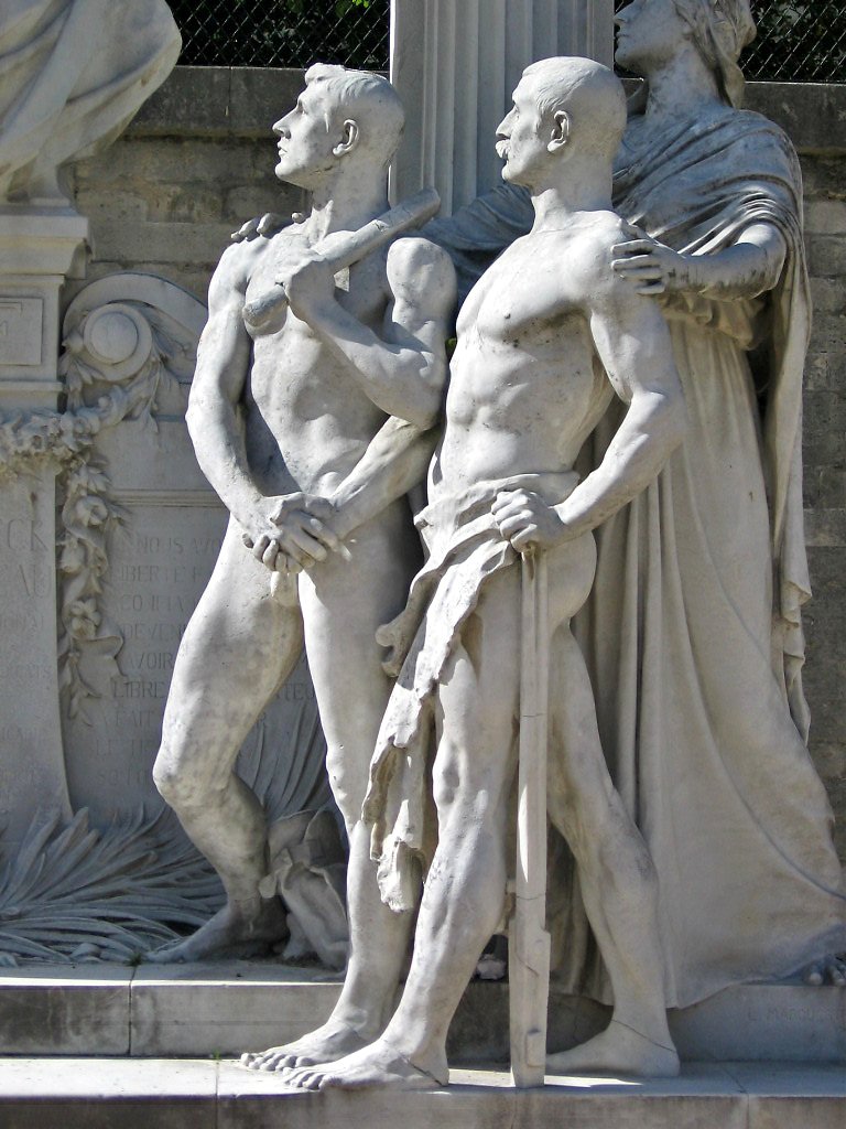 sculpture, paris, france, sexy, male, statue, historic, sept2010.