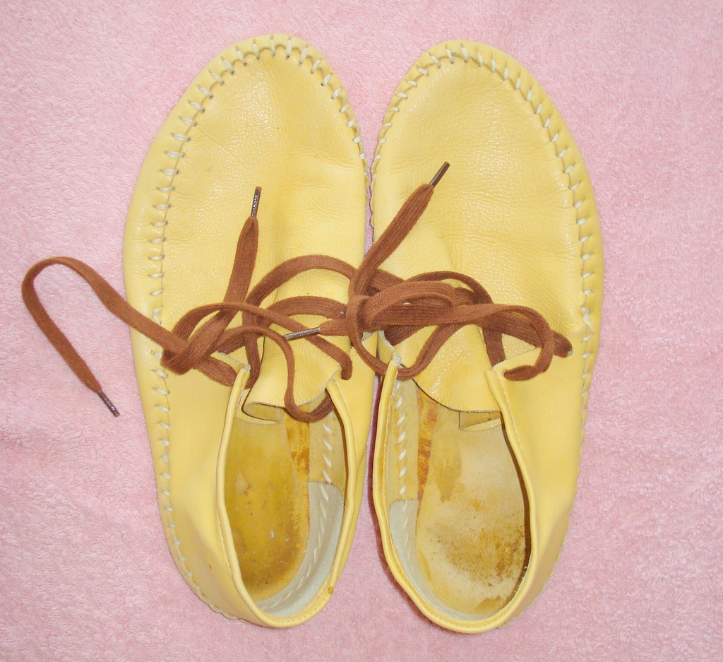 Homemade deerskin moccasins | These are moccasins I made by … | Flickr