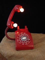 Upcycled Red Vintage Telephone Lamp