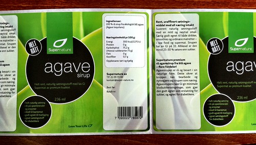 Agave Syrup Label Stickers for Supernature Norway | by Plan It Green Printing