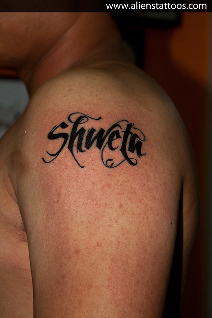 Calligraphy Name (Shweta) Tattoo, Inked by Sam at Aliens T… | Flickr