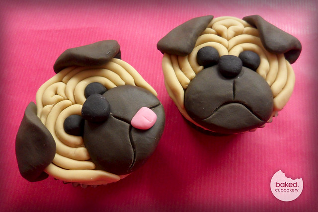 Pug Cupcakes by Baked Cupcakery