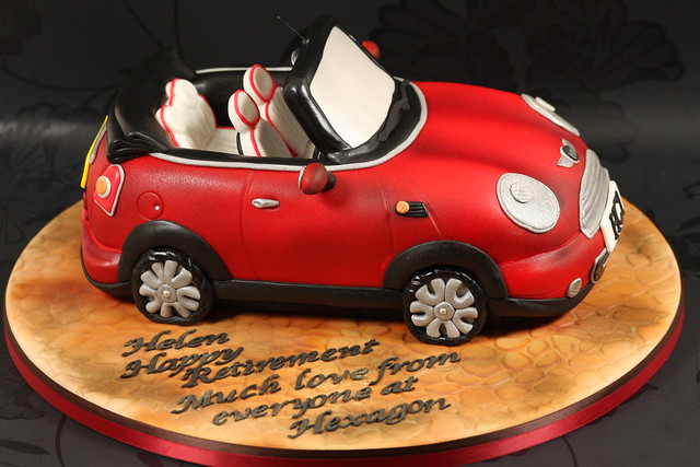 Red Mini Convertible Cake side view